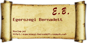 Egerszegi Bernadett névjegykártya